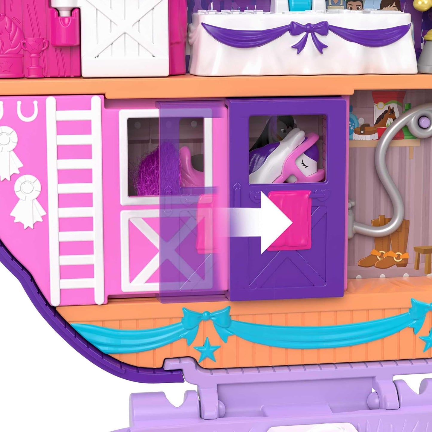 Polly Pocket Jumpin' Style Pony Compact Playset with 2 Micro Dolls & Accessories