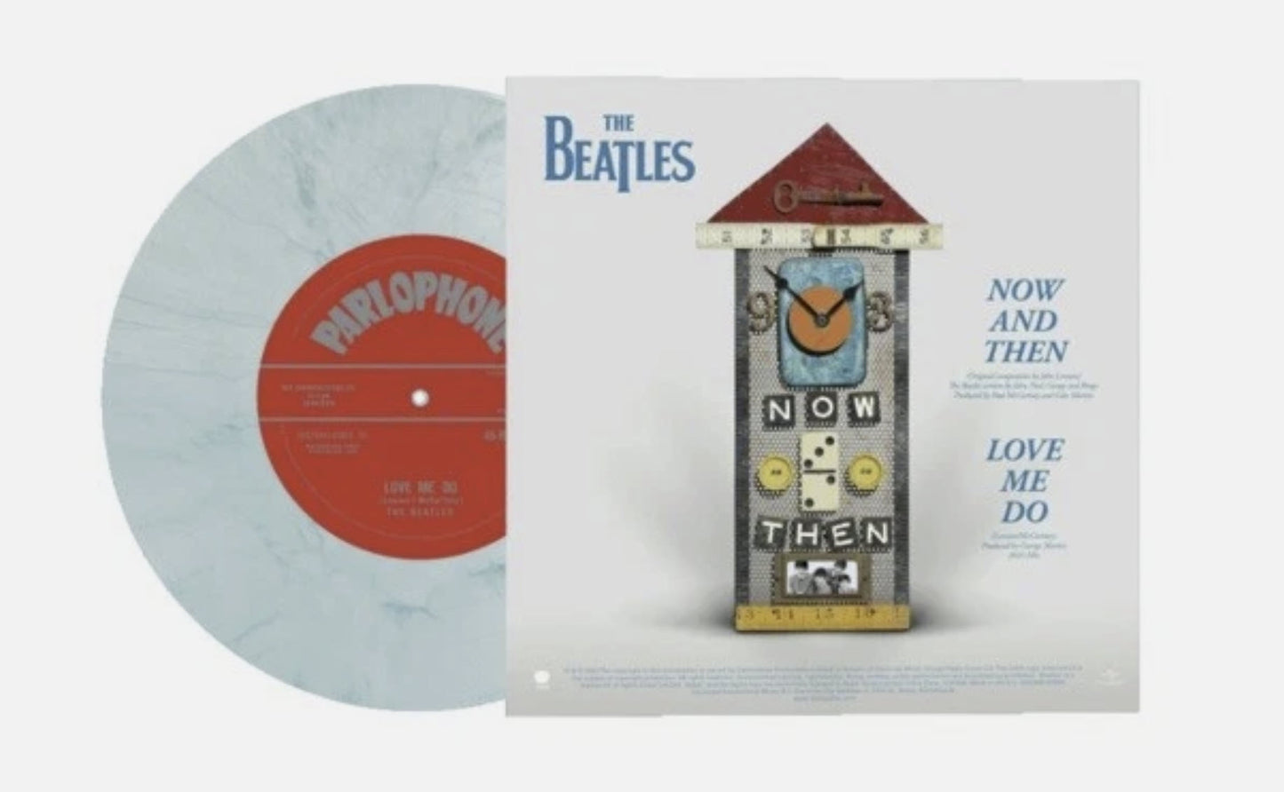The Beatles- Now and Then - 7" Blue/White Marble Vinyl