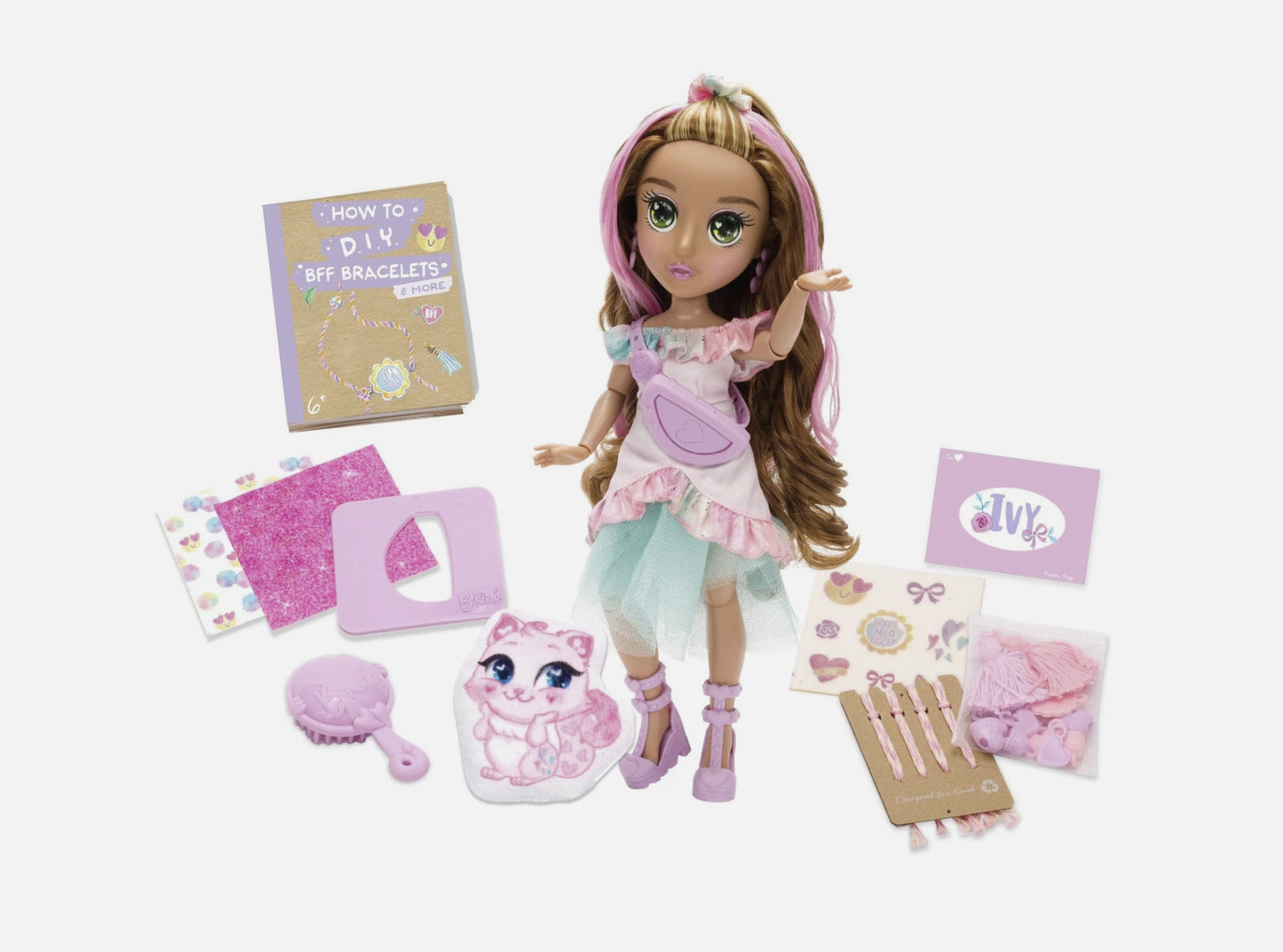 BeKind Ivy Eco-Friendly Fashion Doll with DIY Play & Long Brown Hair