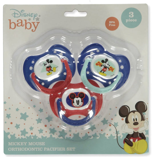 Disney Baby Boys' 3-Pack Mickey Mouse Pacifier Set - blue, one size