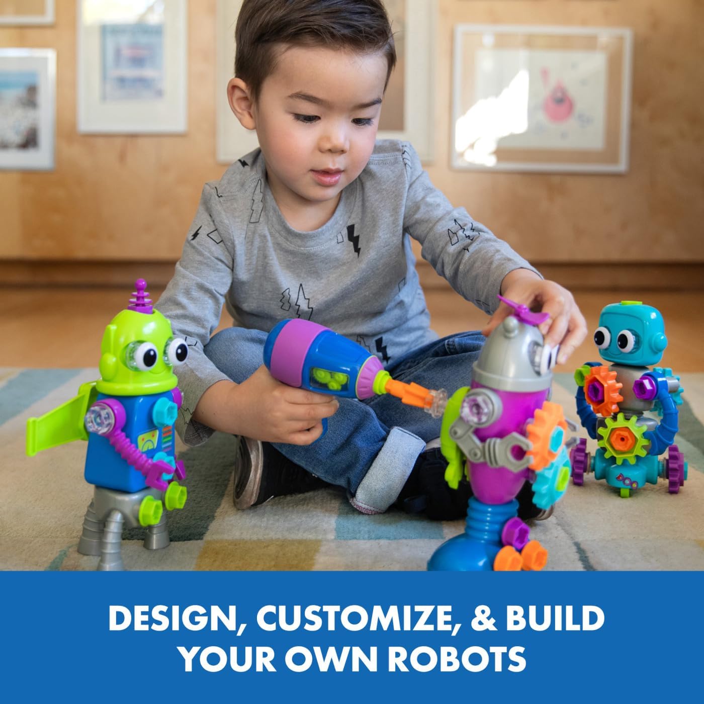 Educational Insights Design and Drill Robot Workshop, Preschool Construction Toy, Ages 3+