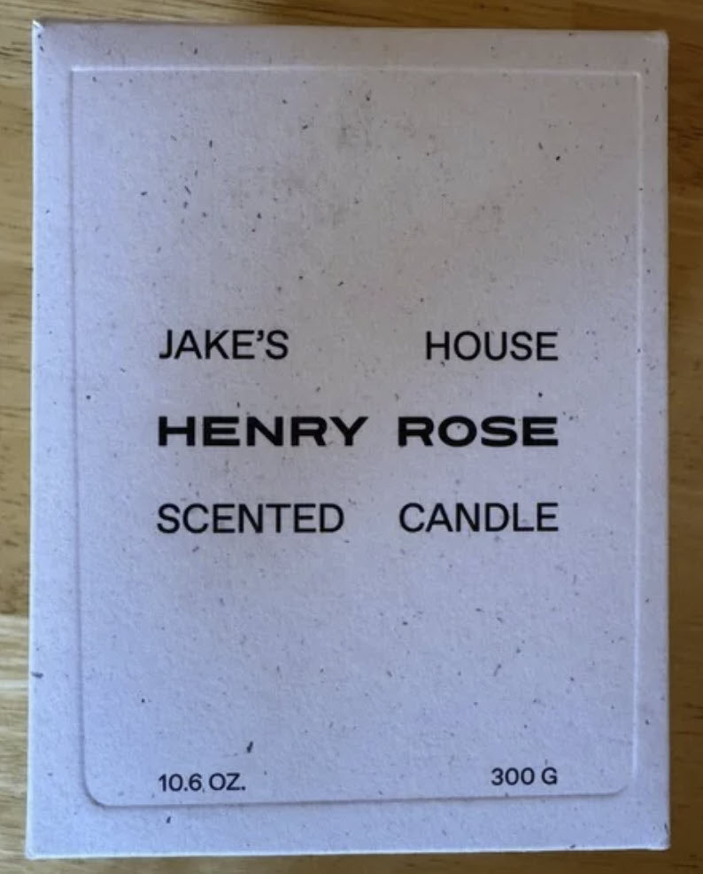 HENRY ROSE 10.6 oz. Jake's House Candle