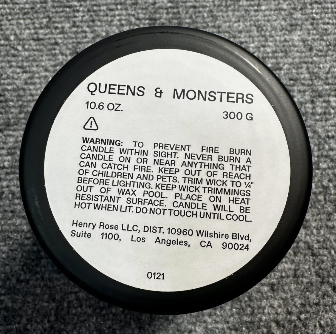 HENRY ROSE 10.6 oz. Queens & Monsters Candle
