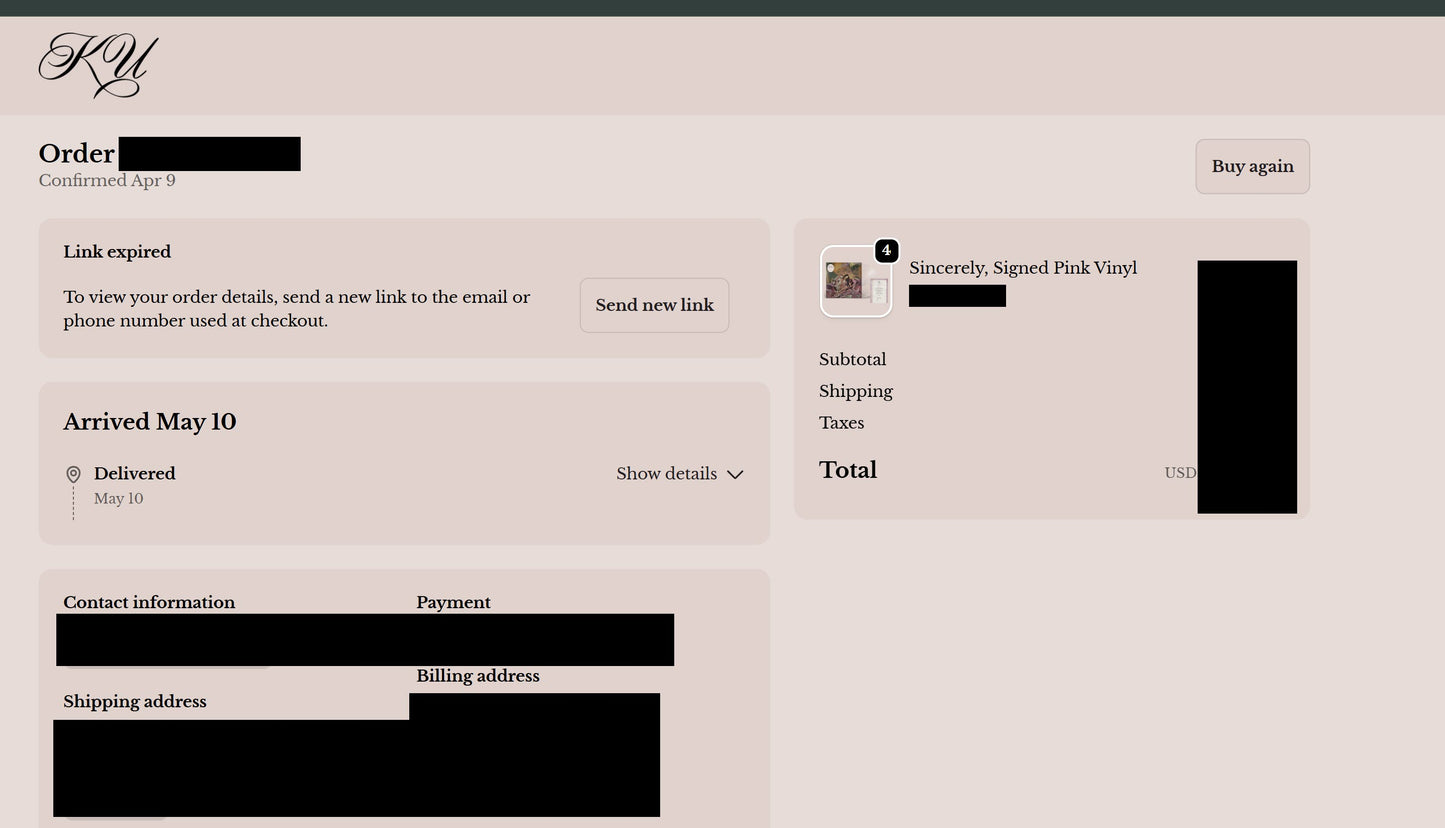 Kali Uchis - Sincerely, - Signed Pink Vinyl - LP