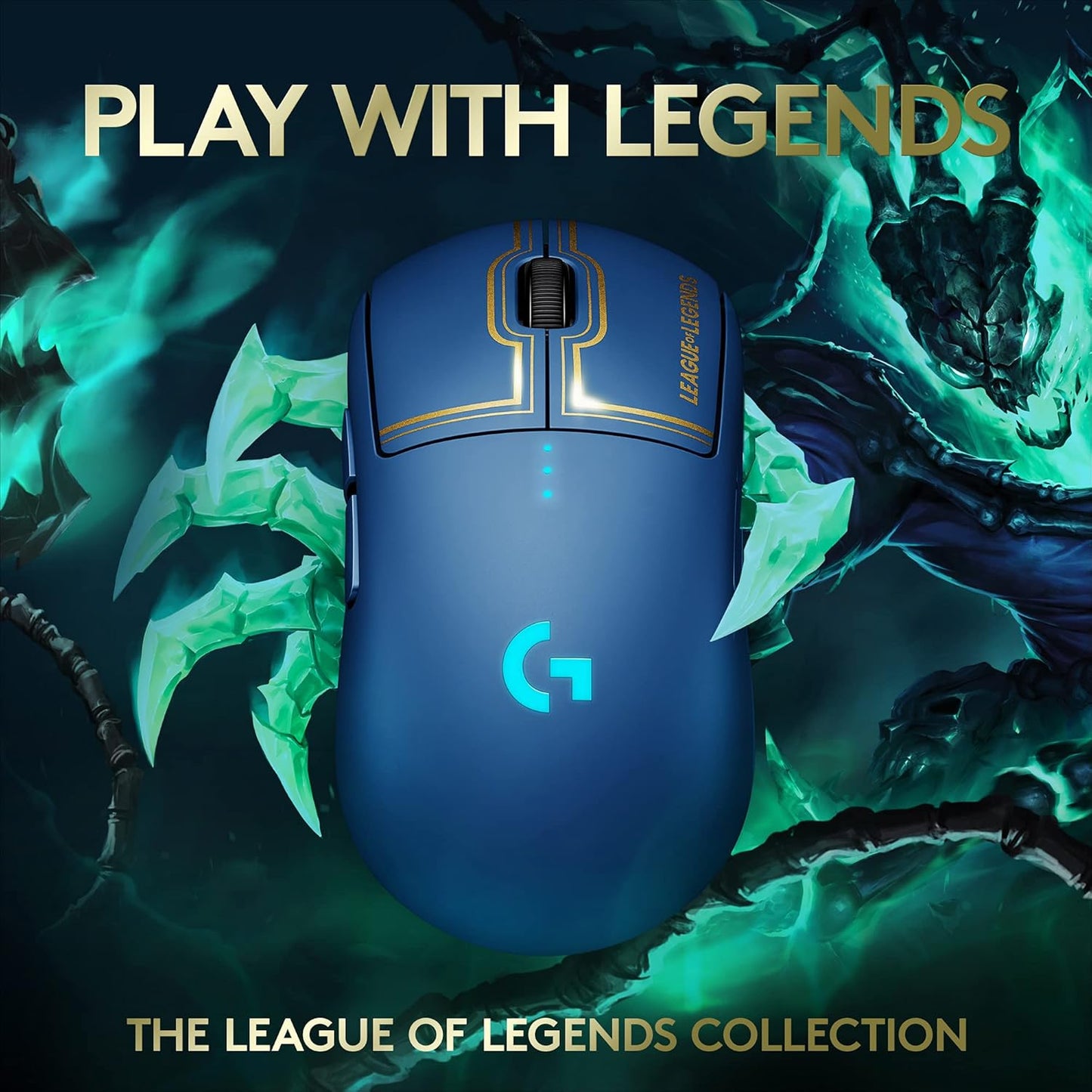 Logitech - G PRO Lightweight Wireless Optical Ambidextrous Gaming Mouse with RGB Lighting - League of Legends, Blue