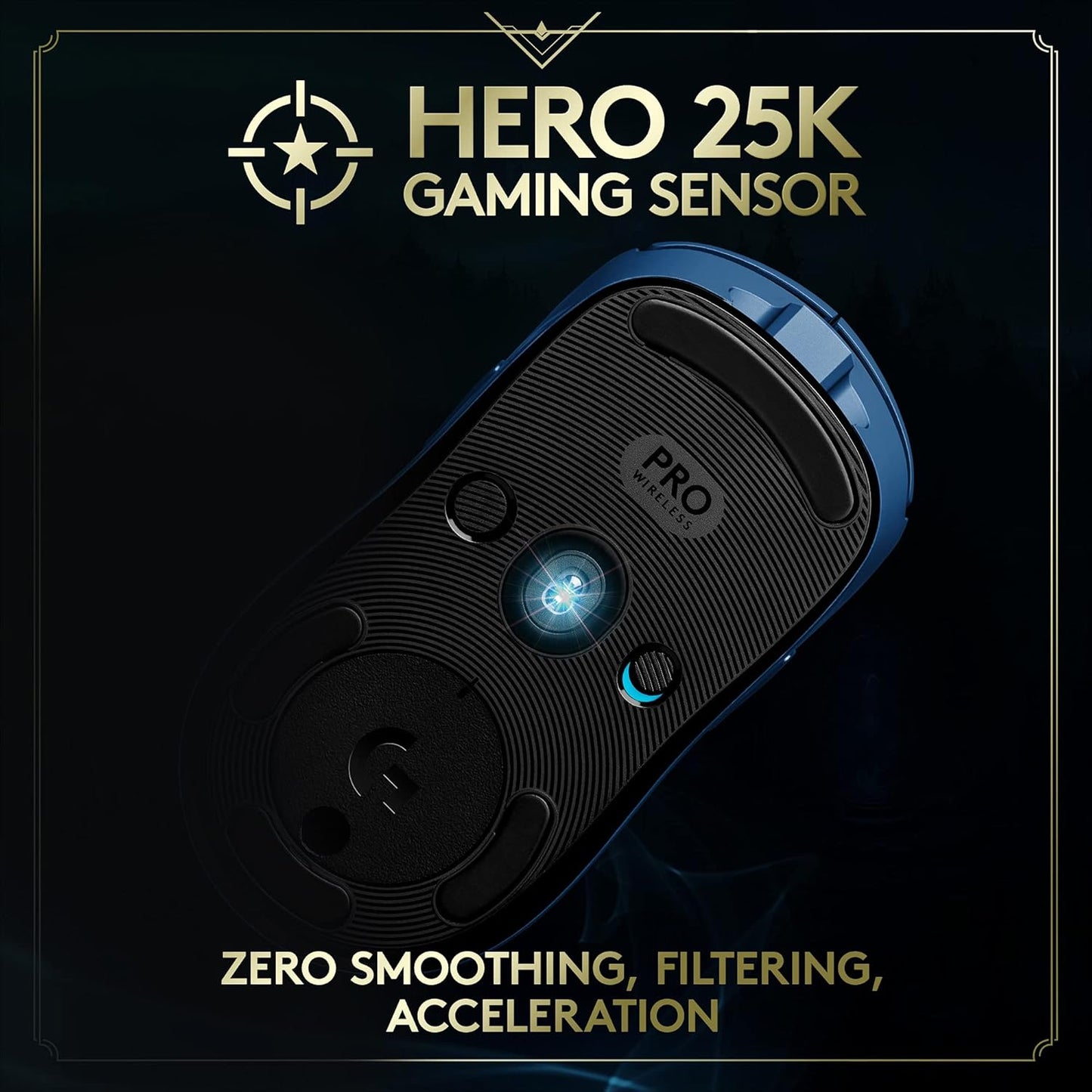 Logitech - G PRO Lightweight Wireless Optical Ambidextrous Gaming Mouse with RGB Lighting - League of Legends, Blue