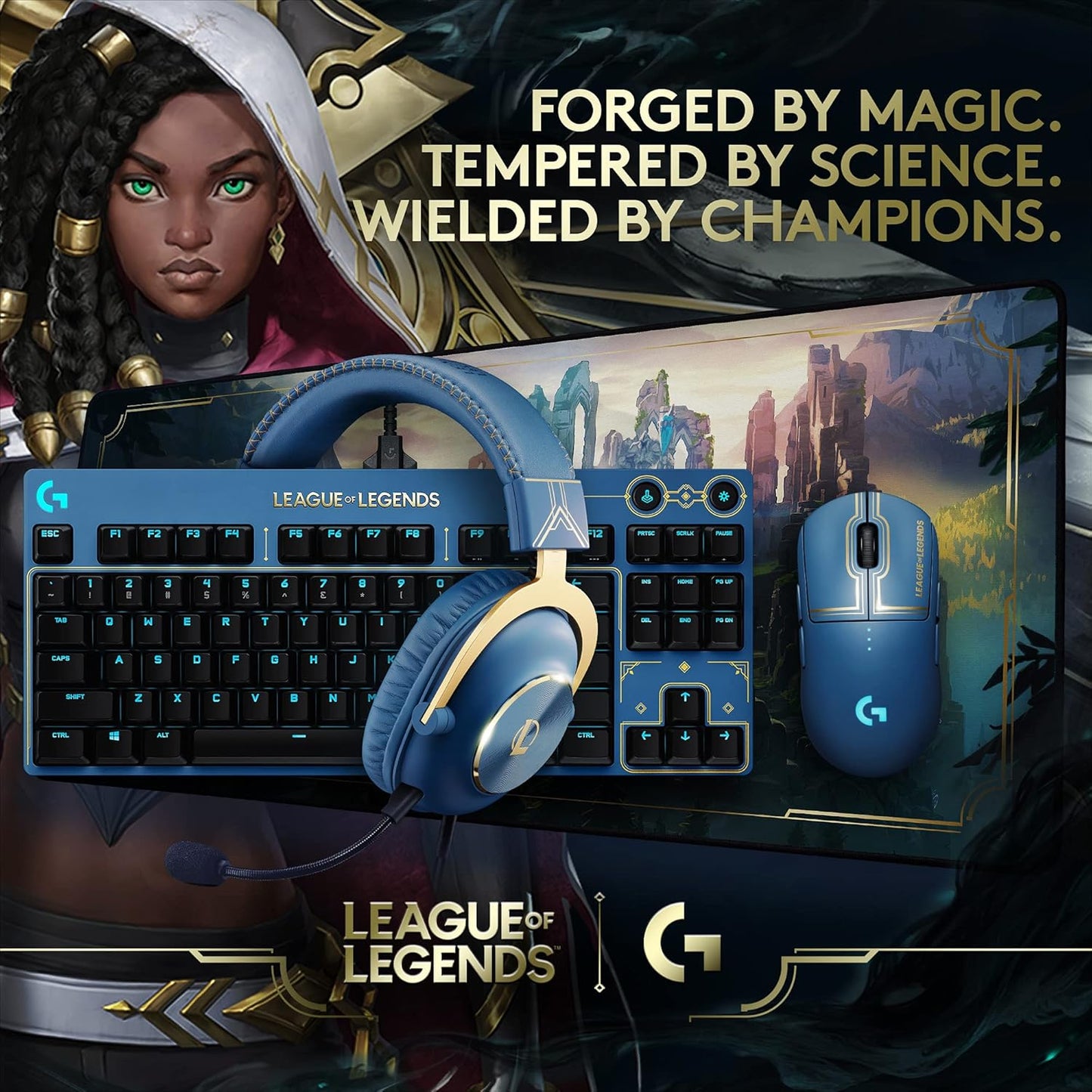 Logitech - G PRO Lightweight Wireless Optical Ambidextrous Gaming Mouse with RGB Lighting - League of Legends, Blue