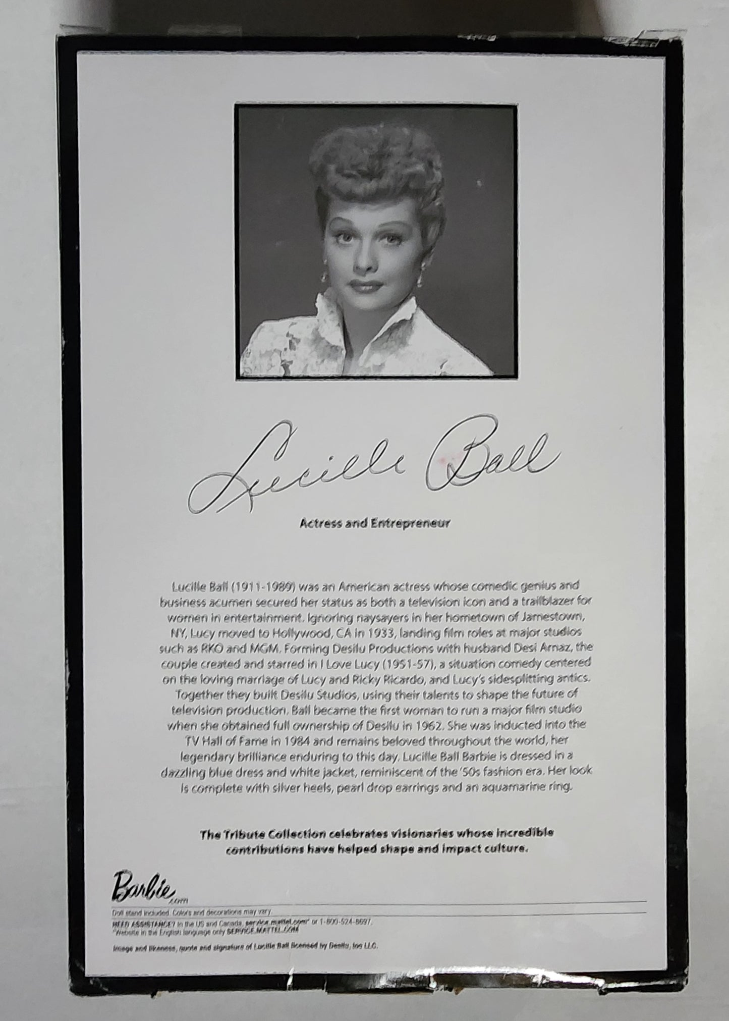Barbie Tribute Collection Lucille Ball Doll, Wearing Blue Dress & Lace Jacket