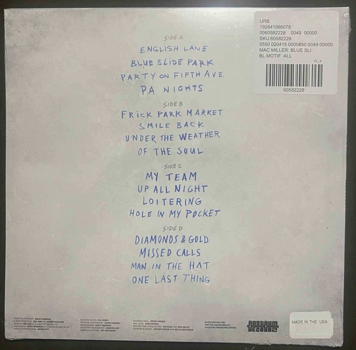 Mac Miller - Blue Slide Park Limited UO Blue Swirl 2XLP Vinyl