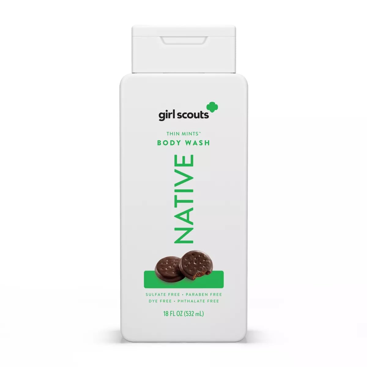 Native - Limited Edition Girl Scouts Cookies, Thin Mints, Body Wash 18 oz