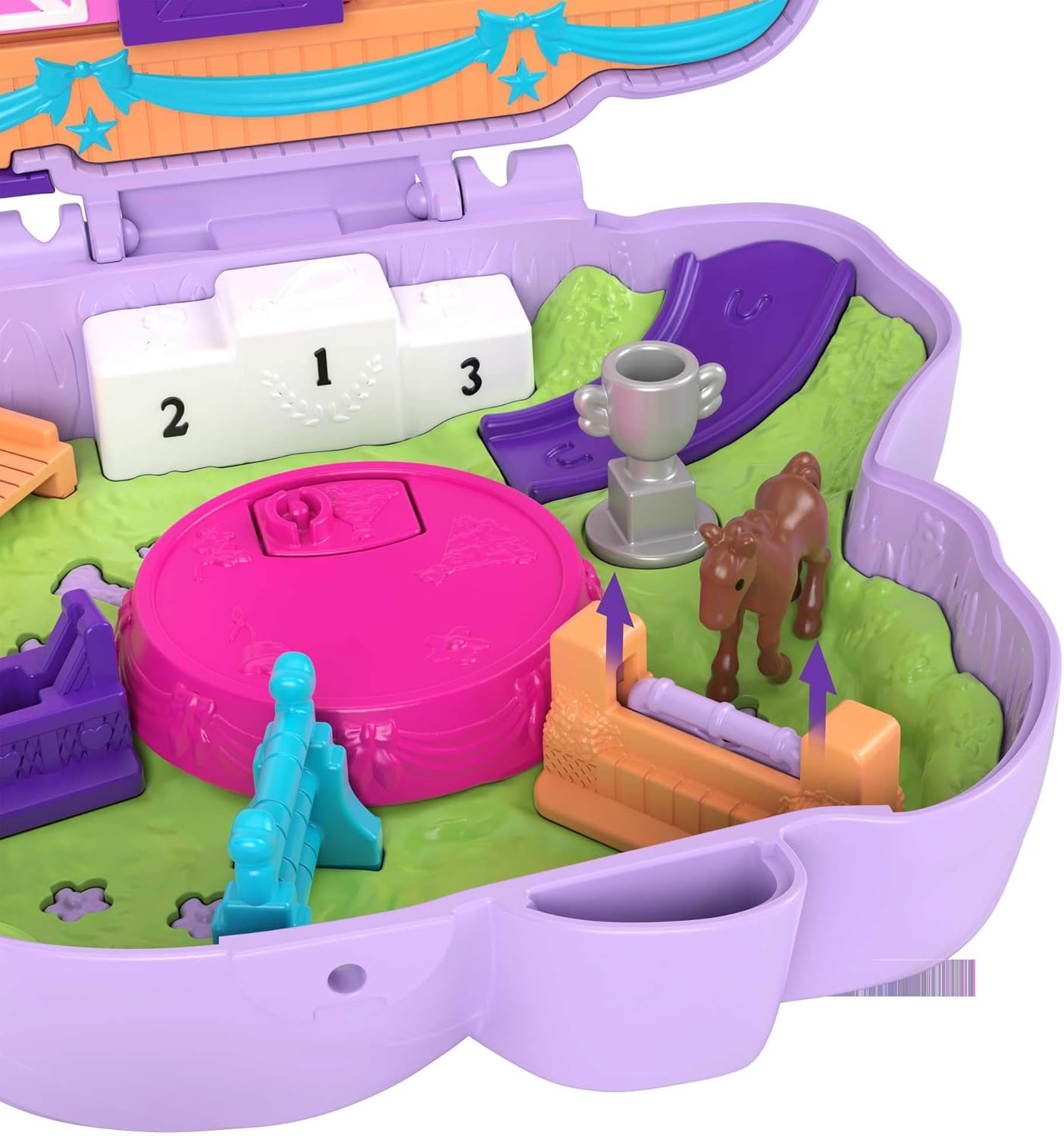 Polly Pocket Jumpin' Style Pony Compact Playset with 2 Micro Dolls & Accessories