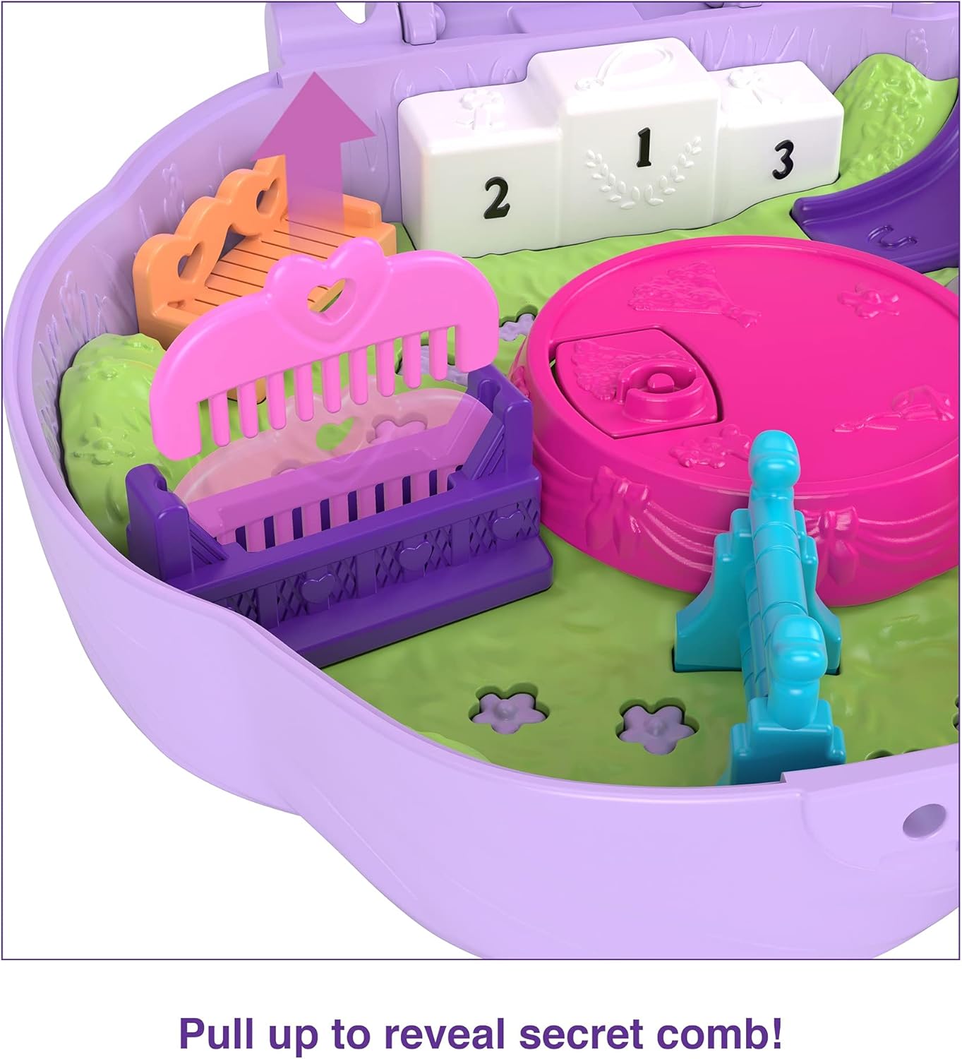 Polly Pocket Jumpin' Style Pony Compact Playset with 2 Micro Dolls & Accessories