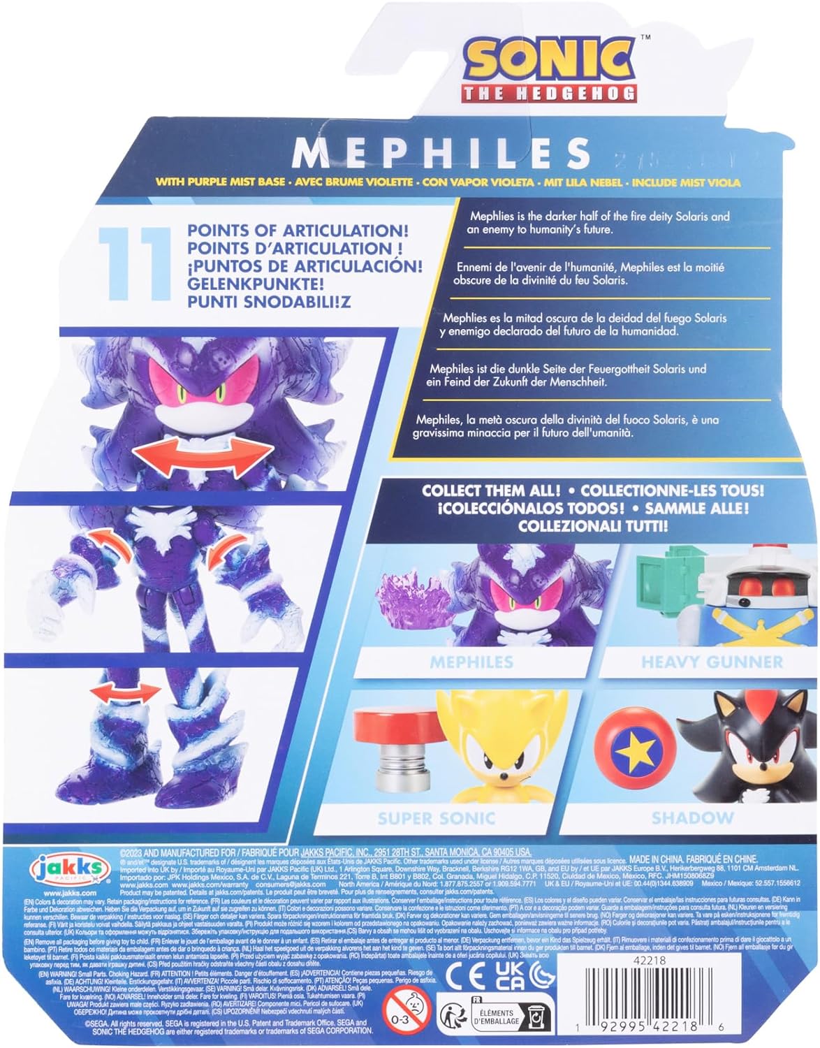 Sonic the Hedgehog 4-inch Mephiles the Dark Action Figure with Purple Mist Base Accessory