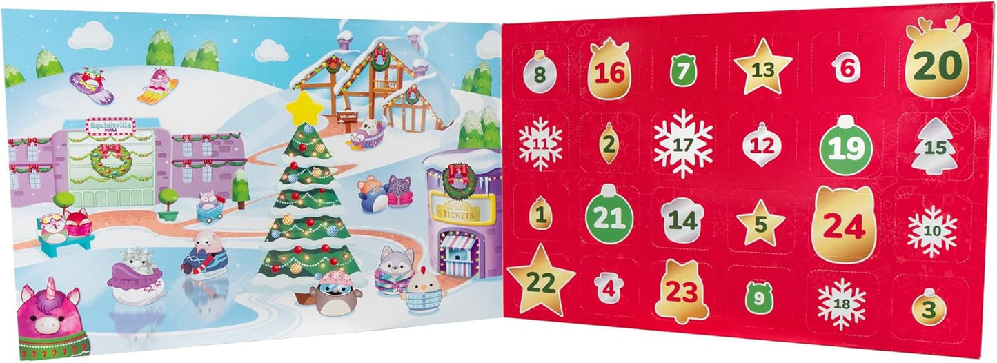 Squishville by The Original Squishmallows Holiday Calendar - 24 Exclusive 2” Festive Squishmallows - Seasonal Toys for Kids and Preschoolers - Ages 3+
