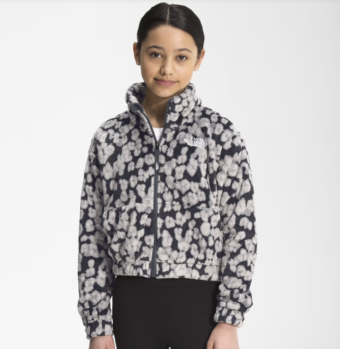 THE NORTH FACE Girl's Printed Osolita Full Zip Jacket (Little Kids/Big Kids) Vanadis Grey Leopard Print