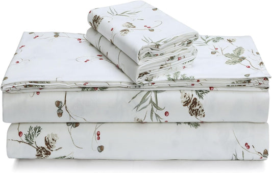 Tribeca Living Portuguese Cotton Flannel Extra Deep Pocket Sheet Set, Harmony